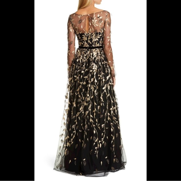 Marchesa Metallic Gold Leaf Gown - Picture 4 of 10